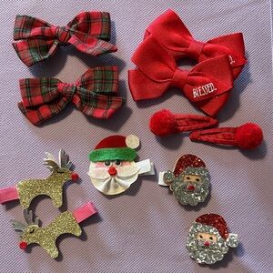 Christmas bow clips Santa
